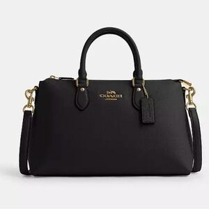 Coach Georgia Satchel Black Pebble Leather!